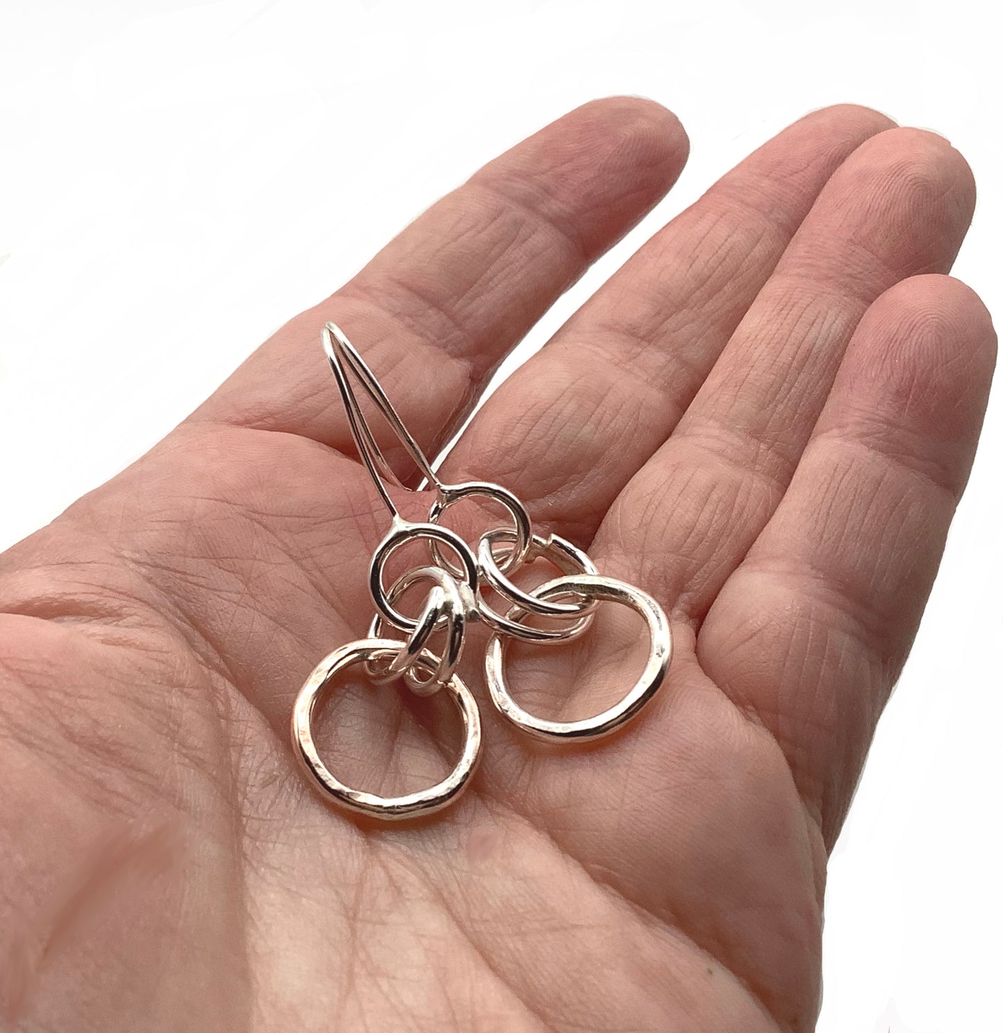 Sterling silver battered hoop earrings