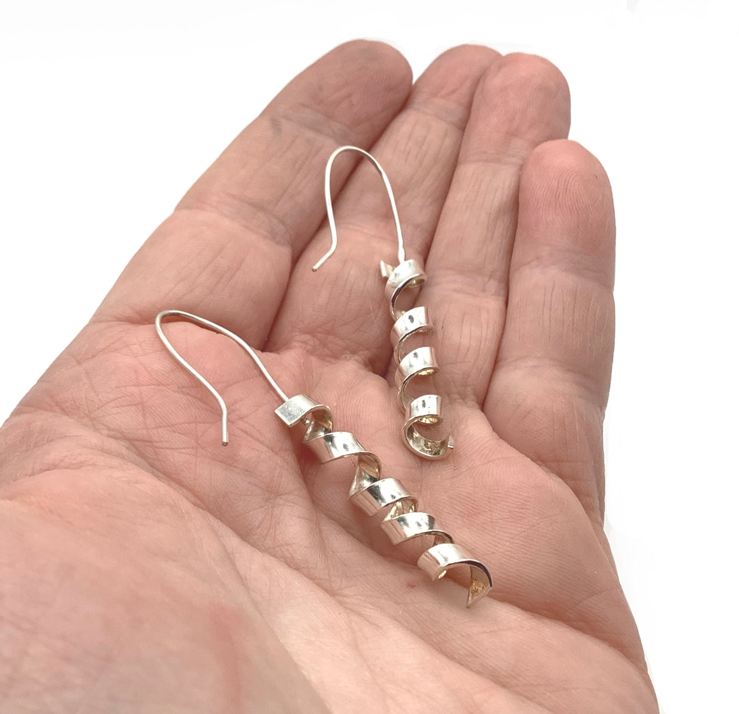 Sterling silver twisty dangly earrings