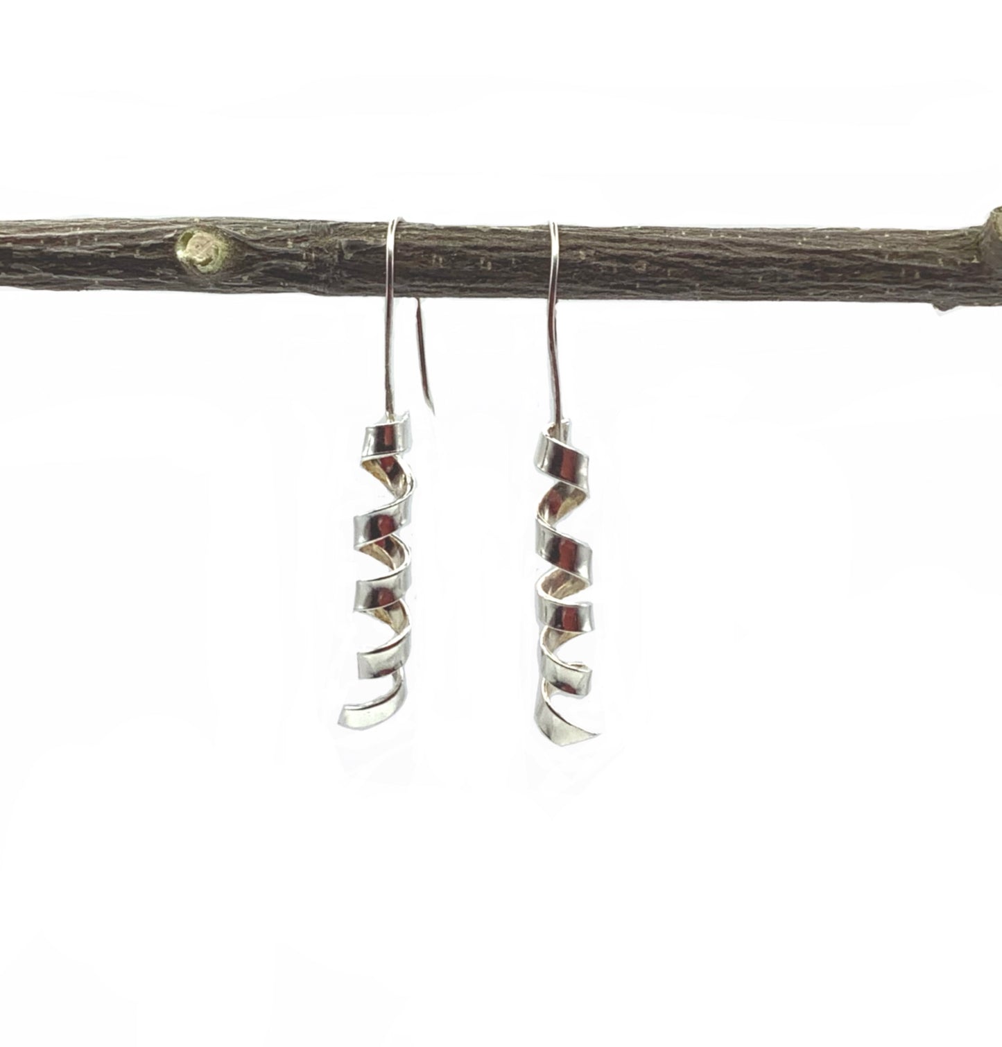 Sterling silver twisty dangly earrings