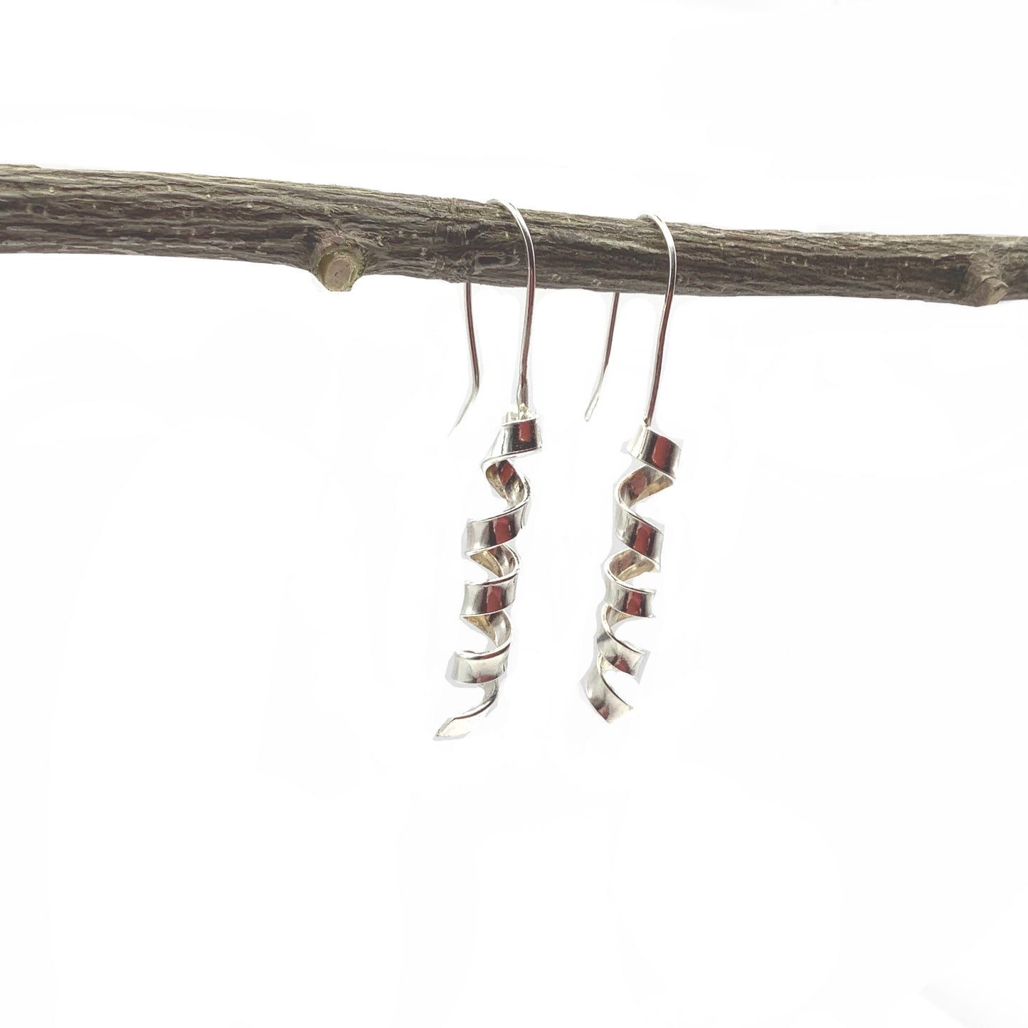 Sterling silver twisty dangly earrings