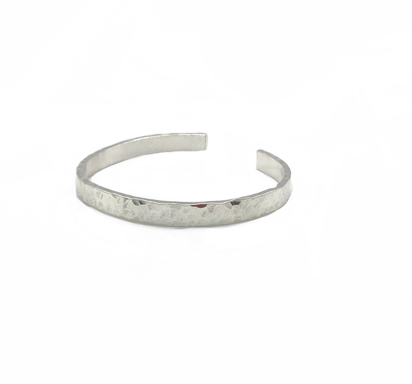 Sterling silver chunky battered bangle